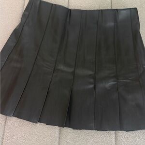 Zara Black faux leather Mini Skirt